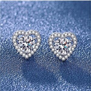 Elegant Silver Heart Earrings